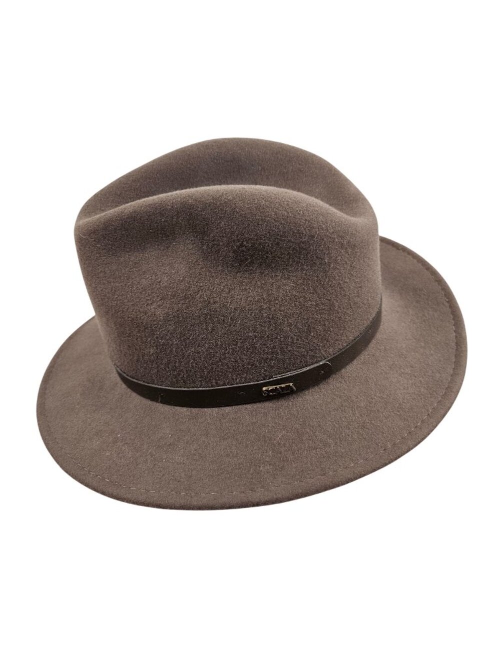 Scala Classico Outback Hat Medium Wool Crushable Fedora Hat Leather Band Brown